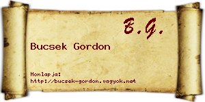 Bucsek Gordon névjegykártya